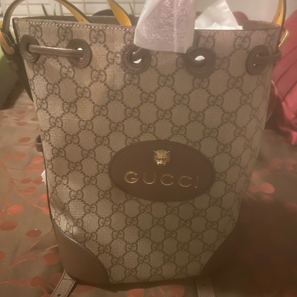 BRAND NEW Gucci Brown Monogram Bucket Backpack